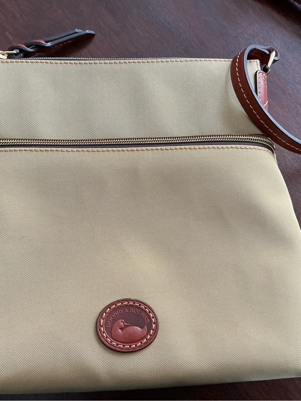 Dooney & Bourke Beige and Brown Messenger Crossbody